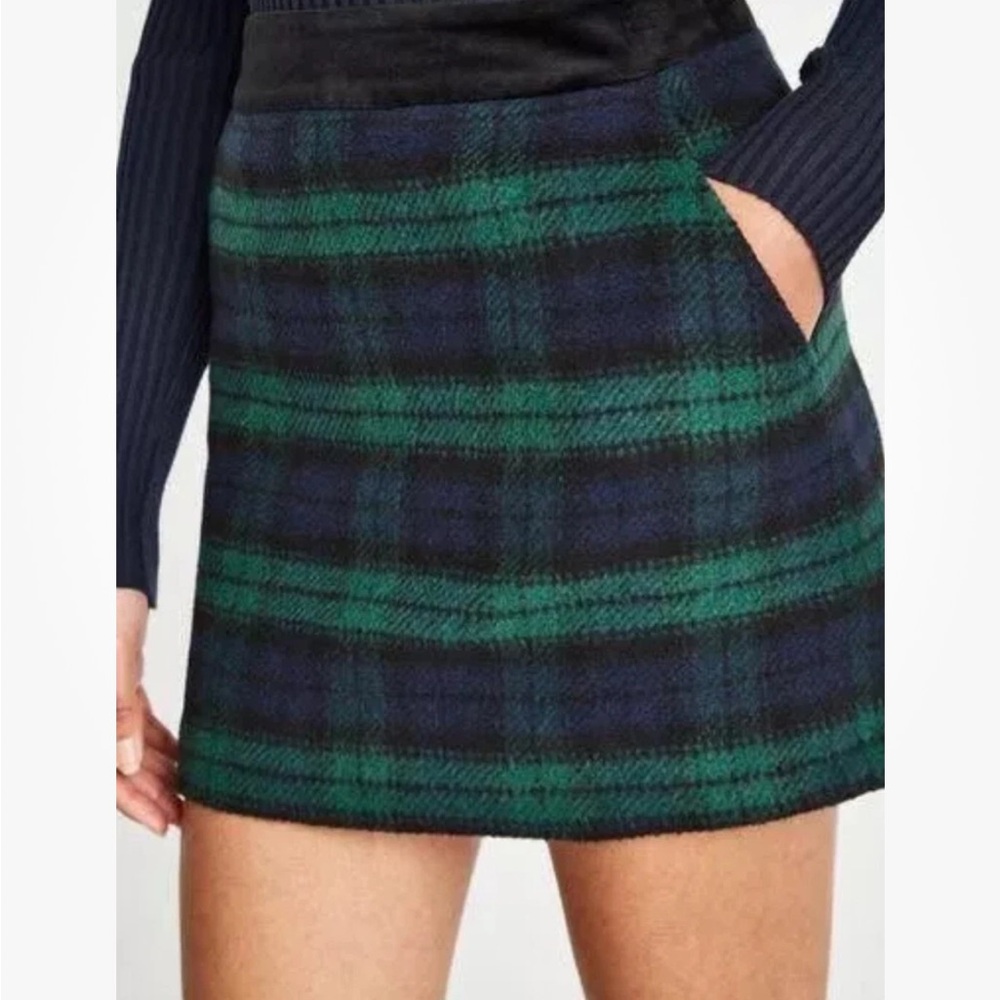 Jack Wills Plaid Wool Blend Academia Preppy Tartan A-line Mini Skirt 10 - Picture 1 of 12
